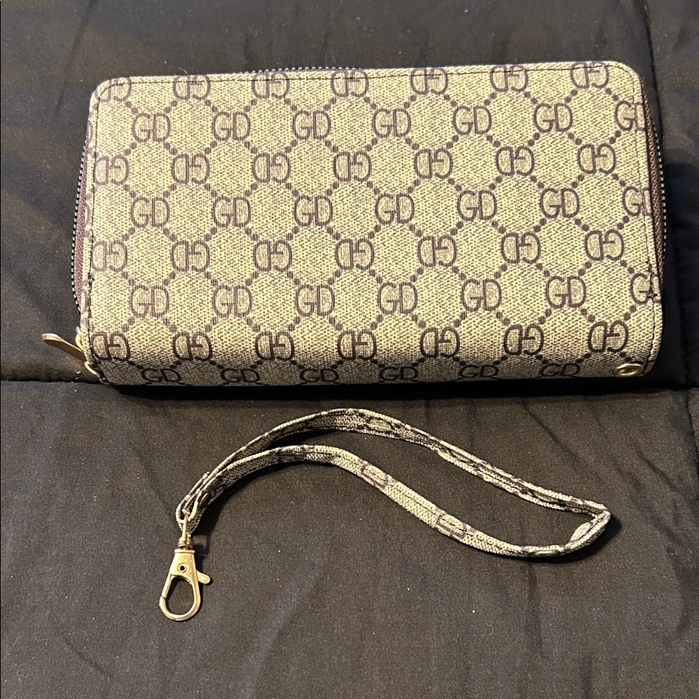 GD Patterned Wallet with Wrist Strap